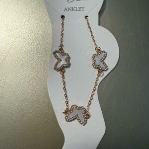 Isabella New York Elegant Gold Anklet with Butterfly Charms